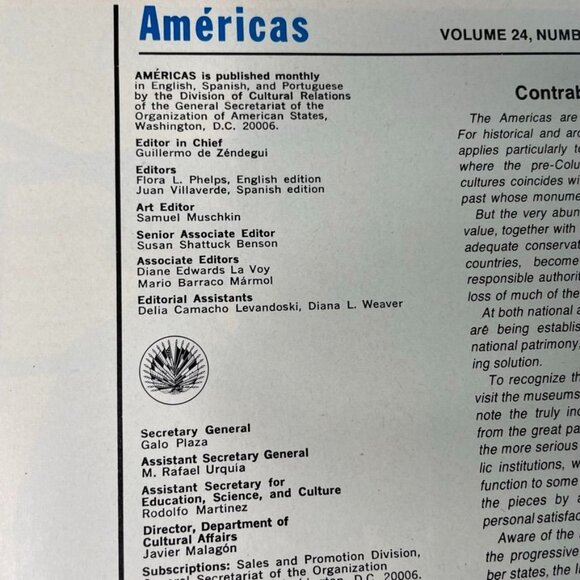 Américas Magazine Vol 24 No 10 1972 Pioneering The Amazon Cultural History Art u - Picture 3 of 7
